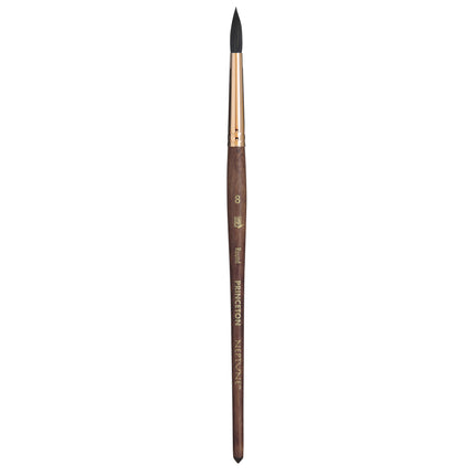 Neptune Round Brush Size 8 Series 4750 Short Dark Wood Handle
