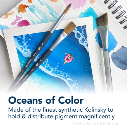 Aqua Elite Round Brush Size 4 Series 4850 Short Matte Blk Handle