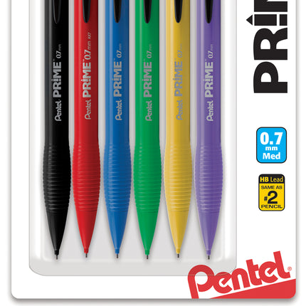 Prime Mechanical Pencil 6pk 0.7mm Assorted Colors