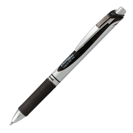 EnerGel RTX Retractable Liquid Gel Pen, Metal Tip, Medium Line, Black Ink, 1 Dozen