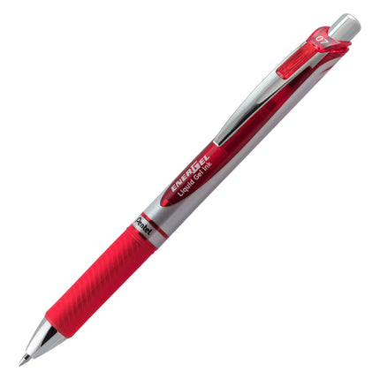 EnerGel RTX Retractable Liquid Gel Pen, Metal Tip, Medium Line, Red Ink, 1 Dozen
