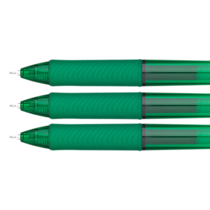 EnerGel-X Retractable Liquid Gel Pen, (0.5mm) Needle Tip, Fine Line, Green Ink, 1 Dozen
