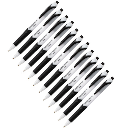 GlideWrite Ballpoint Pen with TechniFlo Ink, Medium Line, Black, 1 Dozen