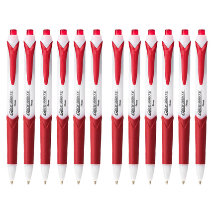 GlideWrite Ballpoint Pen with TechniFlo Ink, Medium Line, Red, 1 Dozen