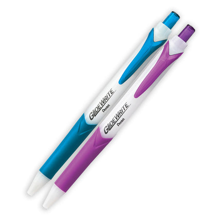 GlideWrite Ballpoint Pen with TechniFlo Ink, Medium Line, Assorted Ink, 14-Pack