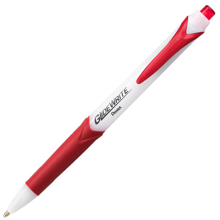 GlideWrite Ballpoint Pen with TechniFlo Ink, Medium Line, Red, 1 Dozen