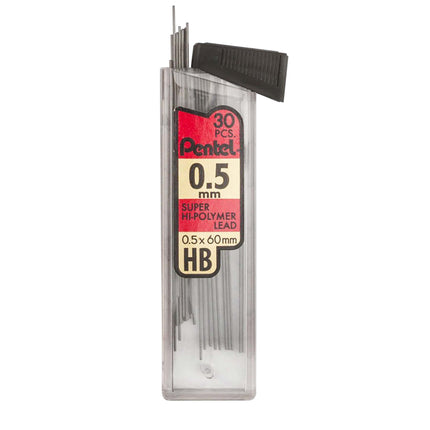 HB Super Hi-Polymer Leads, 0.5mm, Black, 30 leads