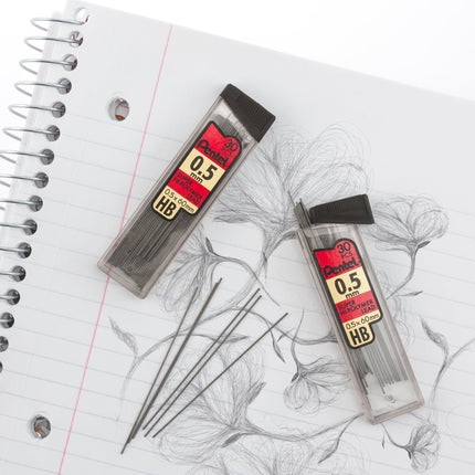 HB Super Hi-Polymer Leads, 0.5mm, Black, 30 leads