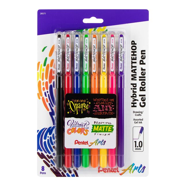 Mattehop Gel Pen Asst Color, 8pk