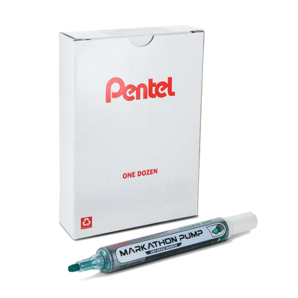 Markathon Pump Dry Erase Marker, Chisel Tip, Green Ink, 1 Dozen