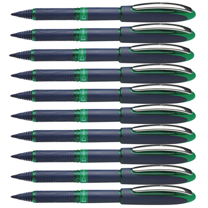 One Business Rollerball Pens, 0.6mm, Green, Pack of 10