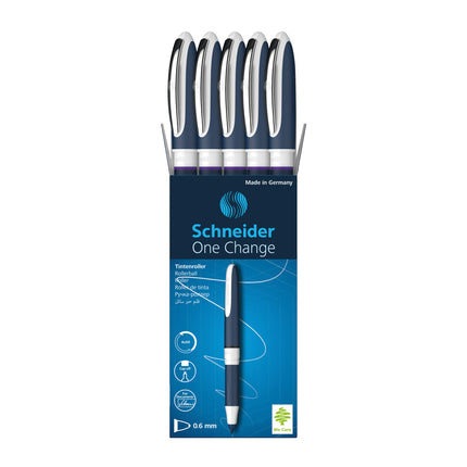 One Change Rollerball Pen, Refillable, 0.6 mm, Violet Ink, Single Pen