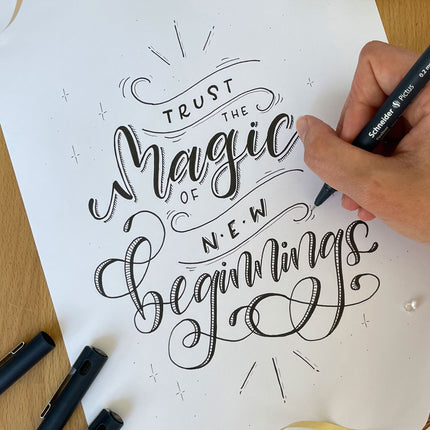 Pictus Fineliners, Wallet, 3 Pieces, Black Ink, Assorted Sizes