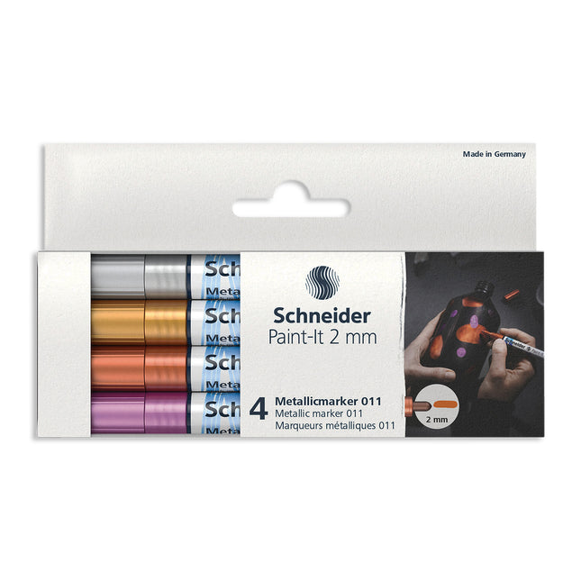 Paint-It 011 Metallic Markers, 4 Assorted Ink Colors (Set 1)