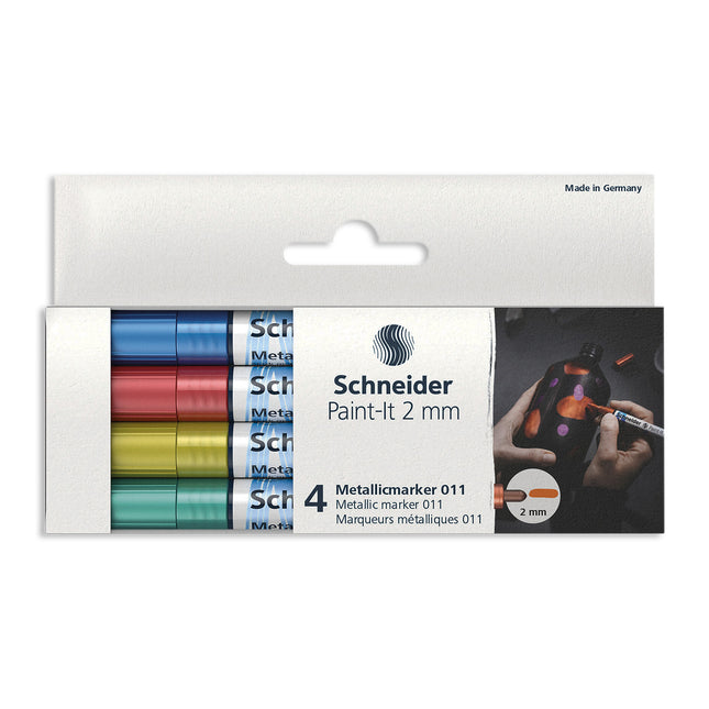 Paint-It 011 Metallic Markers, 4 Assorted Ink Colors (Set 2)