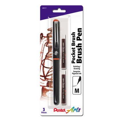 Pocket Brush Pen with 2 Sanguine Refills