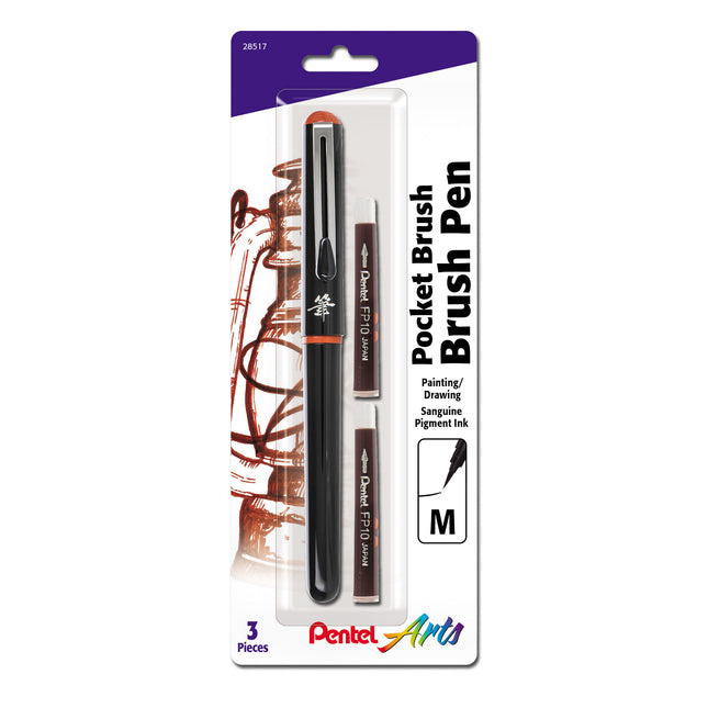 Pocket Brush Pen with 2 Sanguine Refills