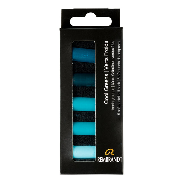 Soft Pastel Set Cool Greens 5ct Rembrandt