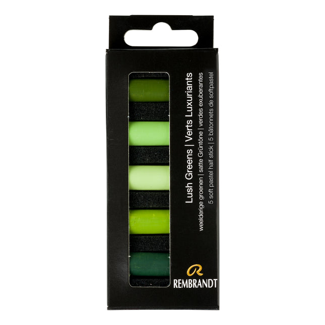 Soft Pastel Set Lush Greens 5ct Rembrandt