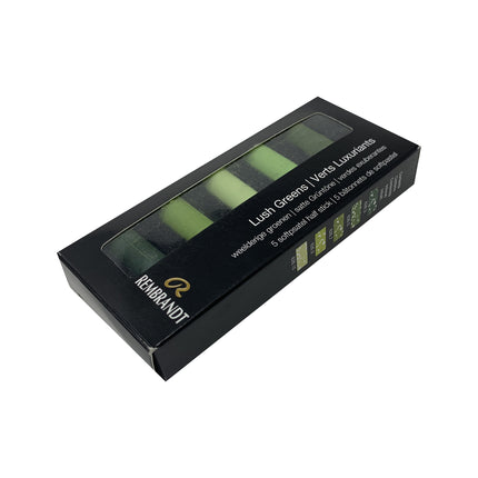 Soft Pastel Set Lush Greens 5ct Rembrandt