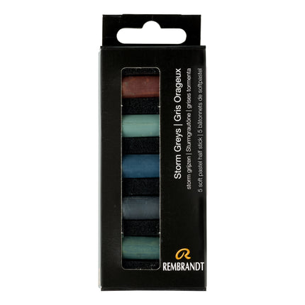 Soft Pastel Set Storm Greys 5ct Rembrandt