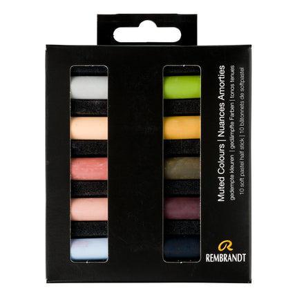 Soft Pastel Micro Sets, 10 Half Sticks, Muted colors
