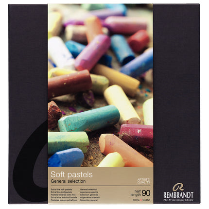 Soft Pastel Cardboard Box Set, General Selection, 90 Half Sticks