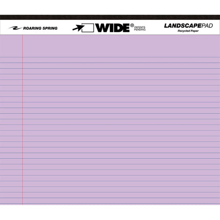 Legal Pad, Landscape, Assorted 3-Pack (Orchid, Blue, Pink)