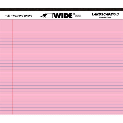 Legal Pad, Landscape, Assorted 3-Pack (Orchid, Blue, Pink)