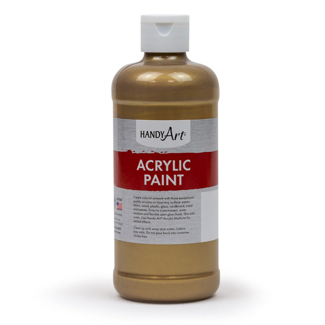 Acrylic Paint, Gold, 16oz, Metallic