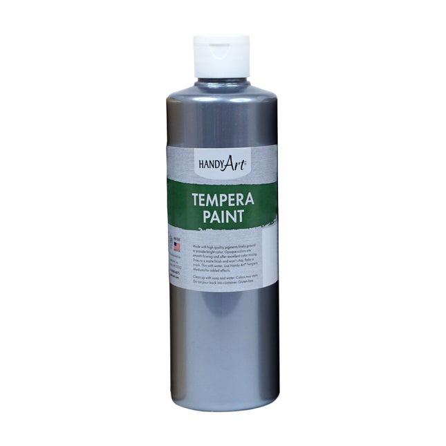 Tempera Paint, Silver, 16 oz, Matallic