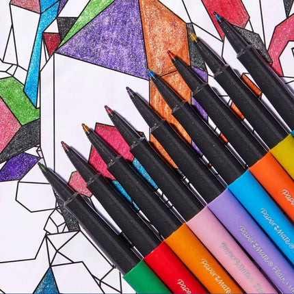 Flair Felt Tip Pens, Medium Point, Metallic City Lights, 16 Count