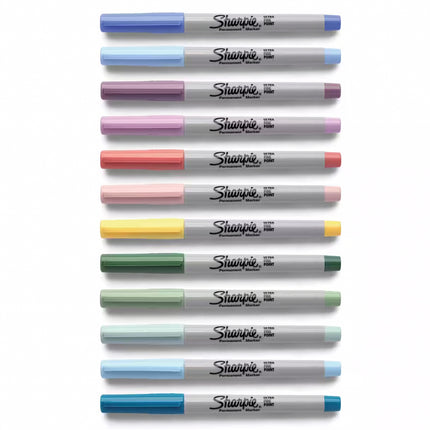Permanent Markers, Ultra Fine Point, Mystic Gem Colors, 12 Count