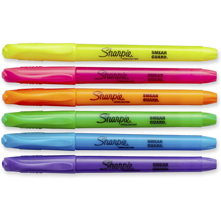 Sharpie Pocket Highlighters, Assorted, Pack of 12