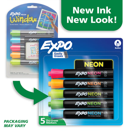 5ct Neon Dry Erase Markers Bullet