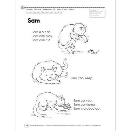 Week-by-Week Homework for Building Reading Comprehension & Fluency: Grade 1