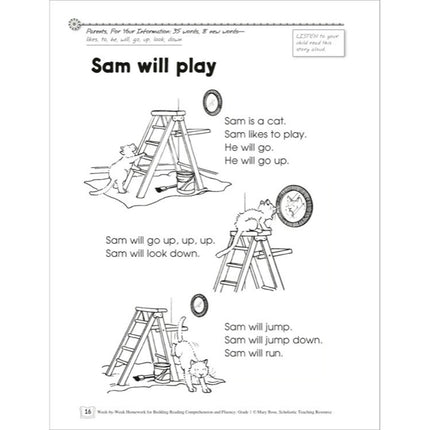 Week-by-Week Homework for Building Reading Comprehension & Fluency: Grade 1