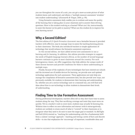 25 Quick Formative Assessments for a Differentiated Classroom, 2nd Edition