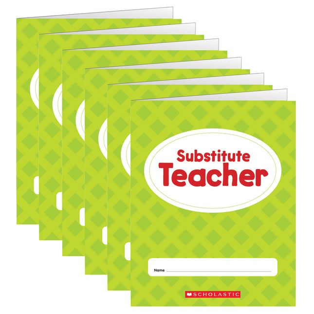 Substitute Teacher Folder, Pack of 6