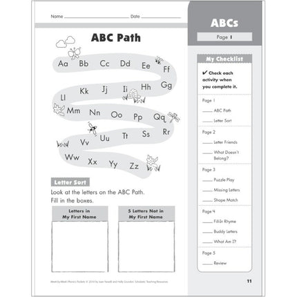 Week-By-Week Phonics Packets