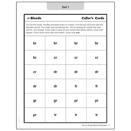 Phonics Bingo: Blends & Digraphs Activity Book