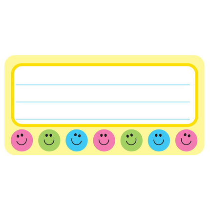 Smile Nametags, 1-5/8" x 3-1/4" , Pack of 36