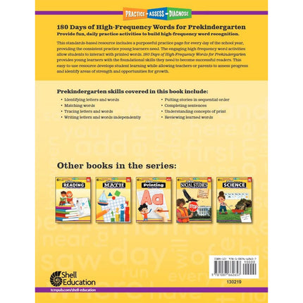180 Days of High-Frequency Words for Prekindergarten