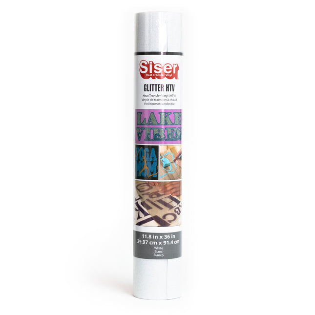 Glitter HTV Heat Transfer Vinyl, 36", White