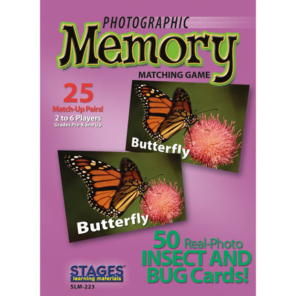 Photographic Memory Matching Game, Insects & Bugs