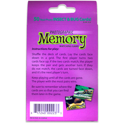 Photographic Memory Matching Game, Insects & Bugs