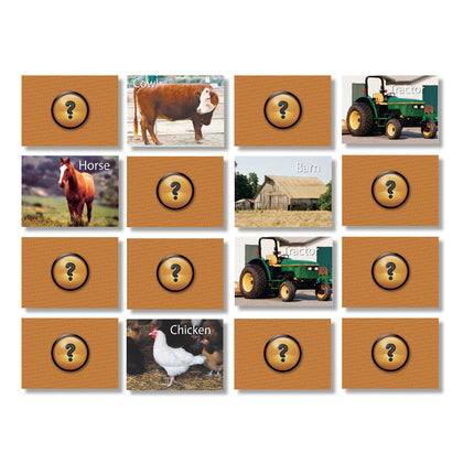 Photographic Memory Matching Game, On the Farm