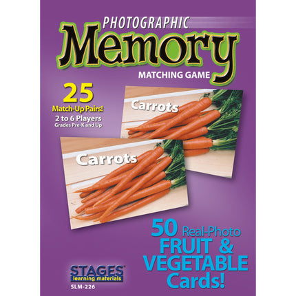 Photographic Memory Matching Game, Fruit & Vegetables