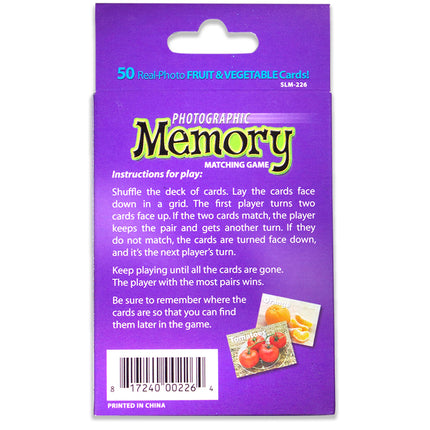 Photographic Memory Matching Game, Fruit & Vegetables