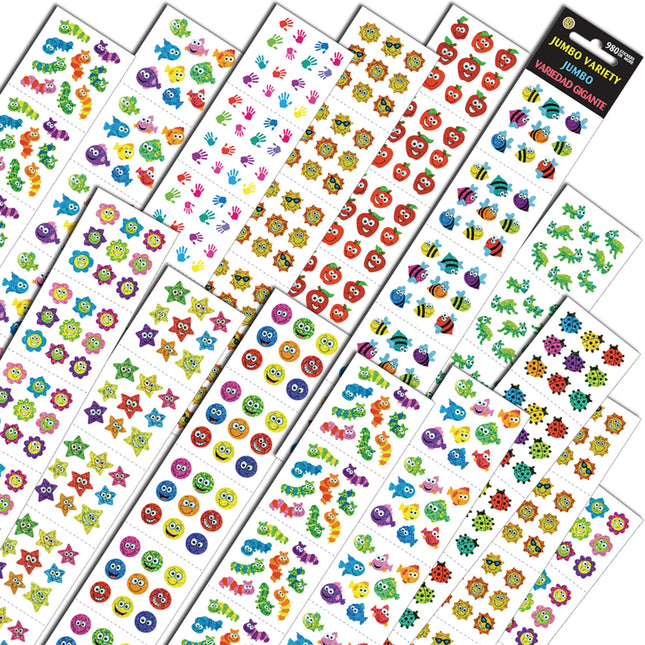 Jumbo Variety Assortment Sticker, Pack of 980